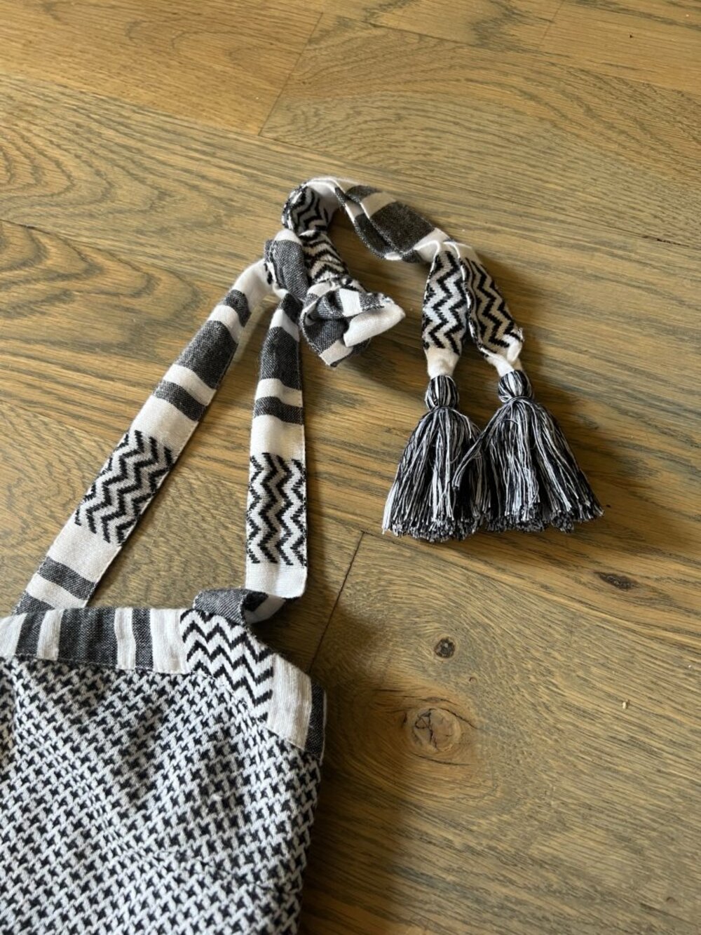Veronica Beard Quartz Dress Black White Cotton Tassel Tie Maxi - Picture 7 of 7